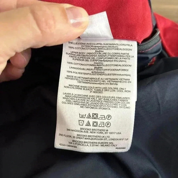Brooks Brothers Red Fleece Full Zip Up Lightweight Jacket Men’s SZ M Red - Picture 15 of 15